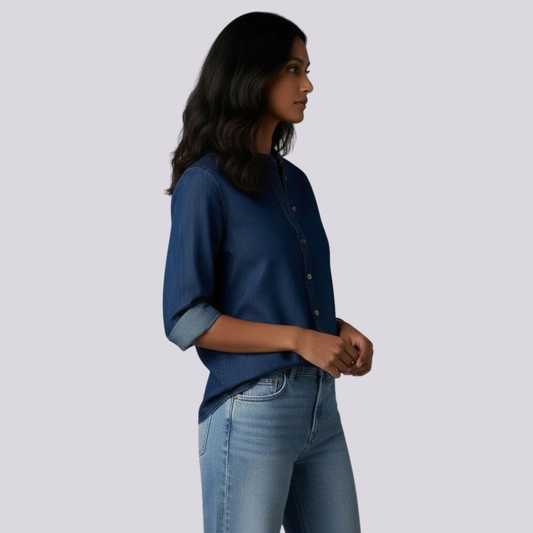 Nerelle | Lightweight V-Neck Button-Down Top