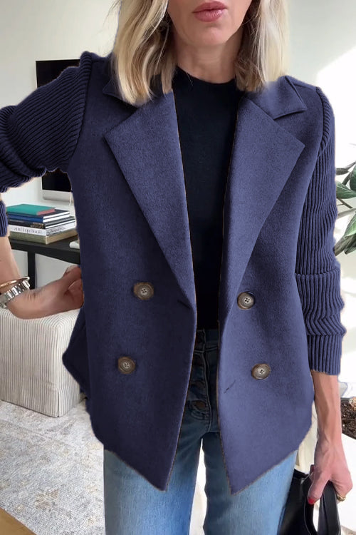 Nova | Fitted Blazer with Ribbed Sleeve Detail