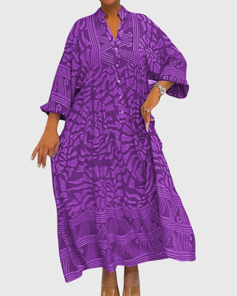 Style200™ | Chic Maxi Dress with Vibrant Print for Any Occasion