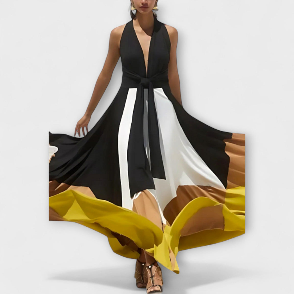 Style200™ | Nava - Open Back Maxi Dress for Special Occasions