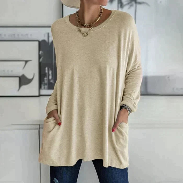 Ruby™ | Women's Oversized Long Sleeve Tunic Top with Pockets