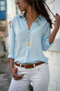 Breezy™ | Women's Button-Down Collared Long Sleeve Blouse
