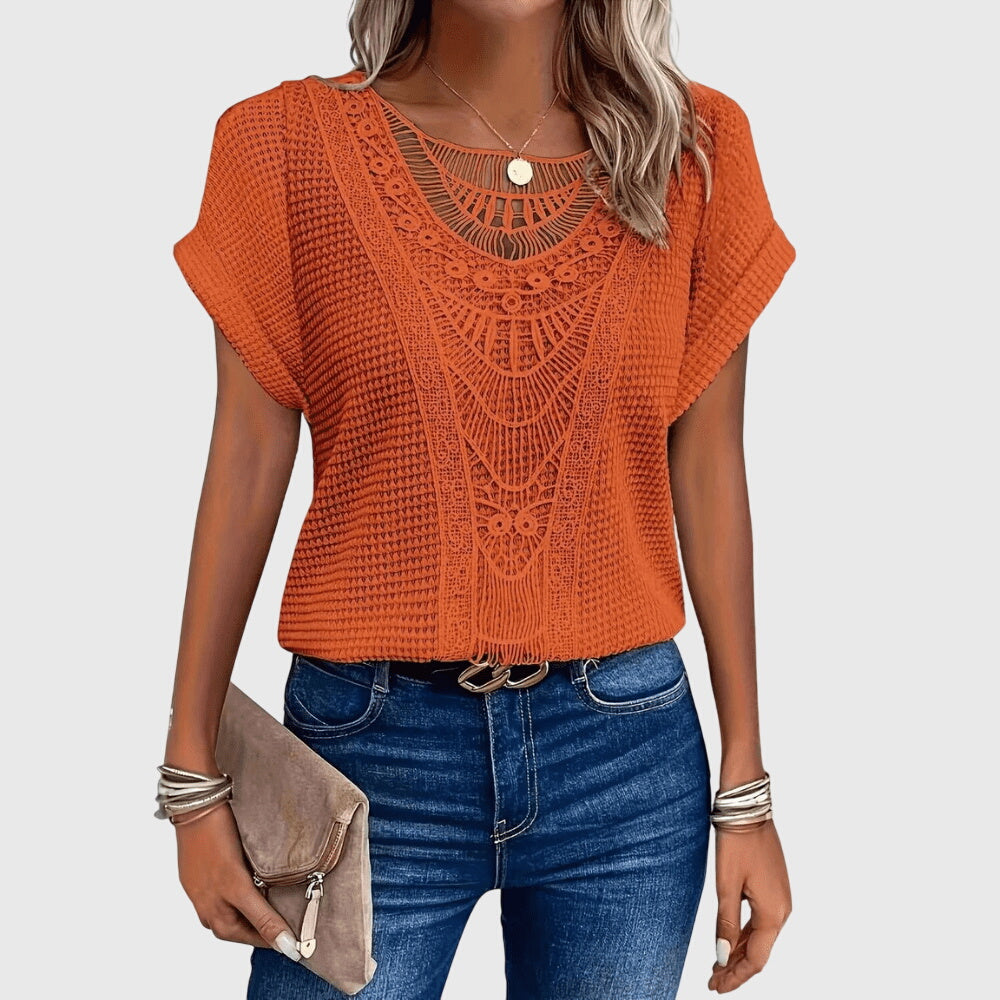 Style200™ | Chic Ibiza-Inspired Pearl Blouse for Every Occasion