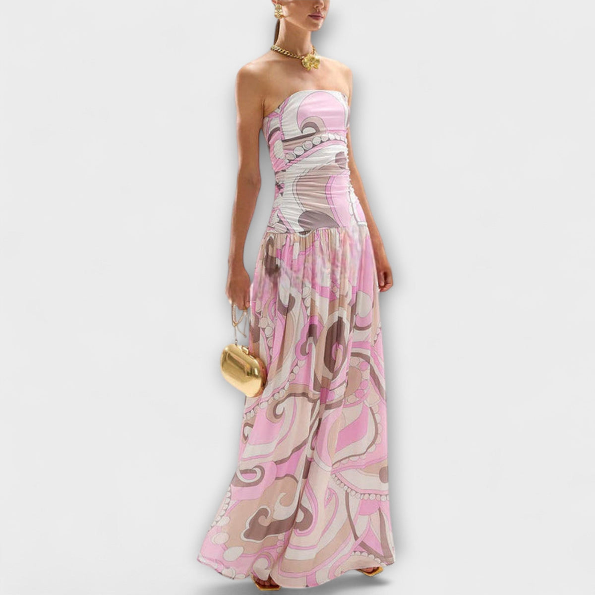 Style200™ | Pastel Off-Shoulder Maxi Dress for Summer Events