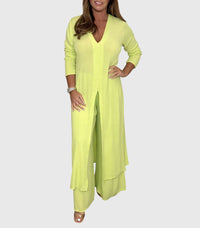 Pearl™ | Women's Duster Cardigan Two-Piece Set Wide Leg Pants