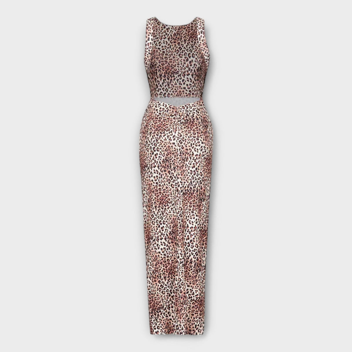 Style200™ | Della Leopard Print Maxi Dress for Chic Events