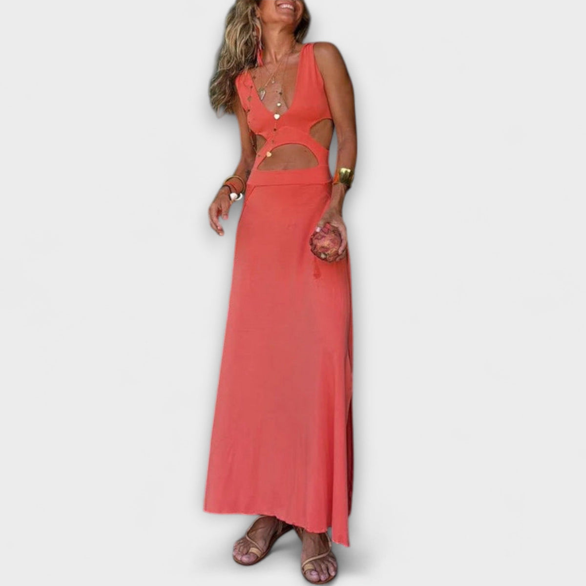 Style200™ | Ella Eleanor Tie-Dye Cutout Stretch Dress for Events