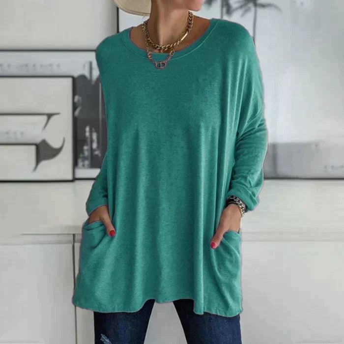 Ruby™ | Women's Oversized Long Sleeve Tunic Top with Pockets
