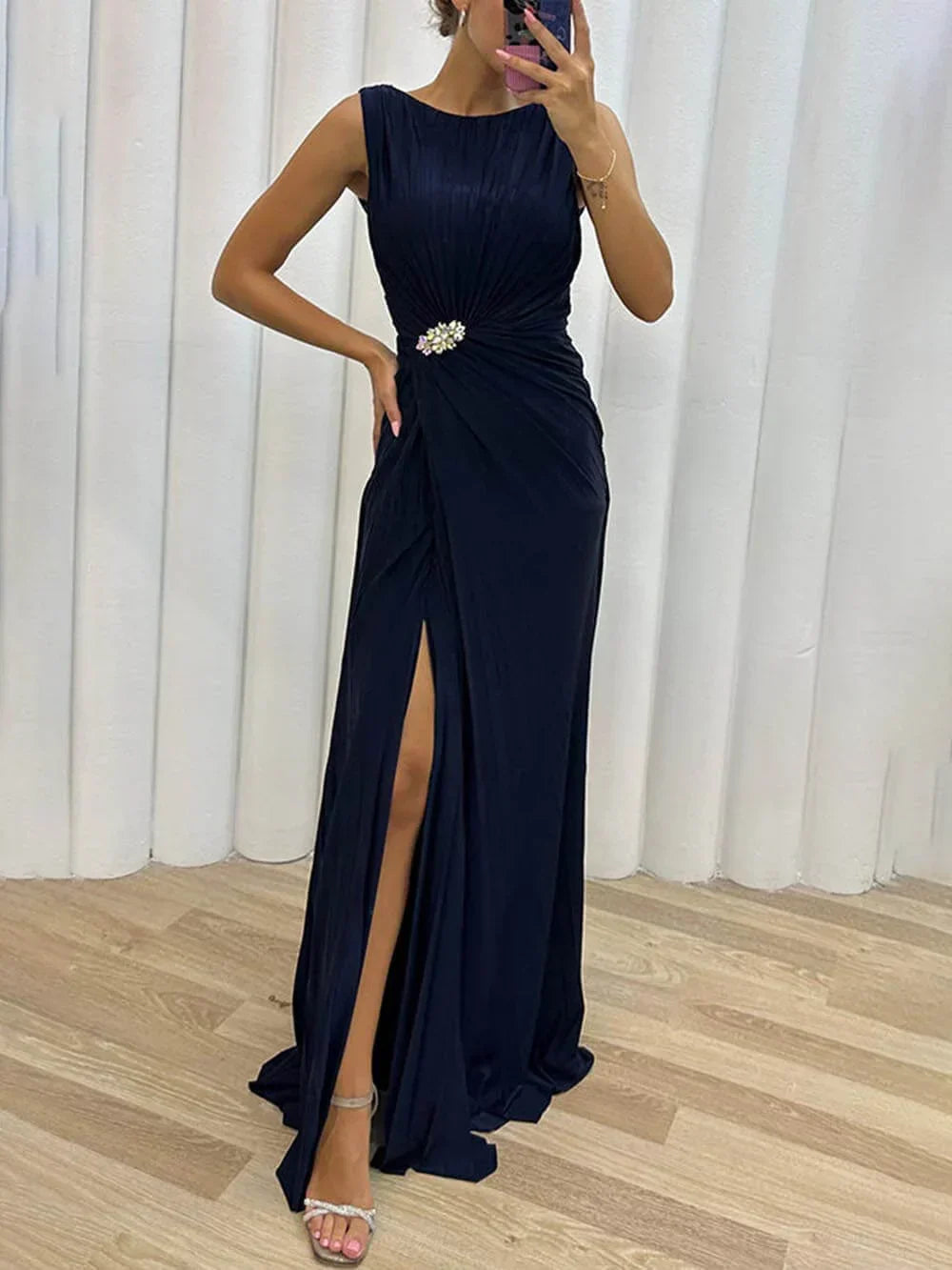 Katrine™ | Wedding Guest Dress - Pleated Maxi