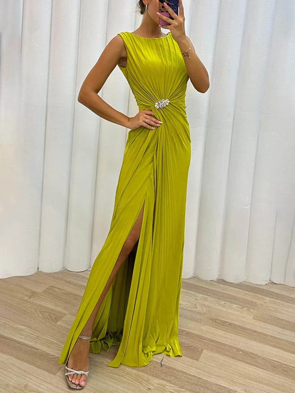 Katrine™ | Wedding Guest Dress - Pleated Maxi