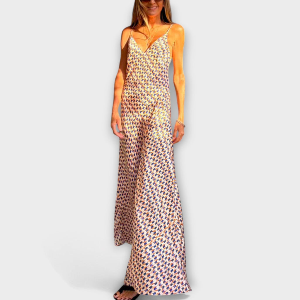 Style200™ | Chic Geometric Print Maxi Dress for Any Occasion