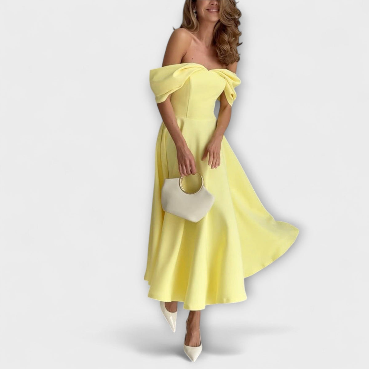 Style200™ | Romy - Off-the-Shoulder Draped Maxi Dress for Events