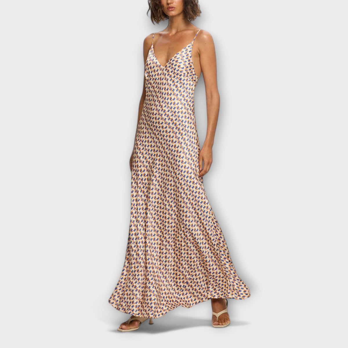 Style200™ | Chic Geometric Print Maxi Dress for Any Occasion
