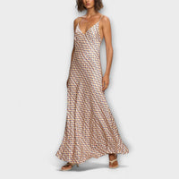 Style200™ | Chic Geometric Print Maxi Dress for Any Occasion
