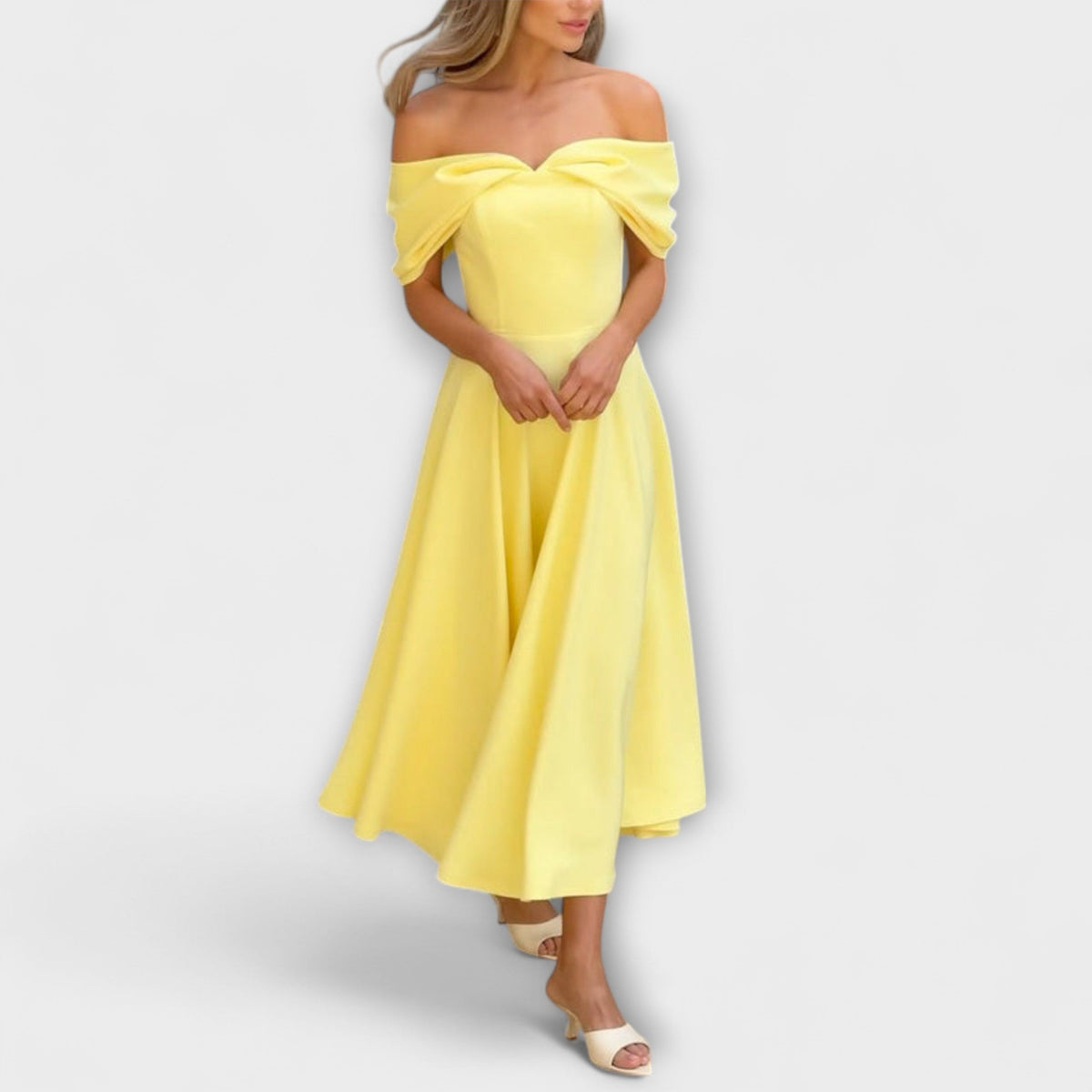Style200™ | Romy - Off-the-Shoulder Draped Maxi Dress for Events