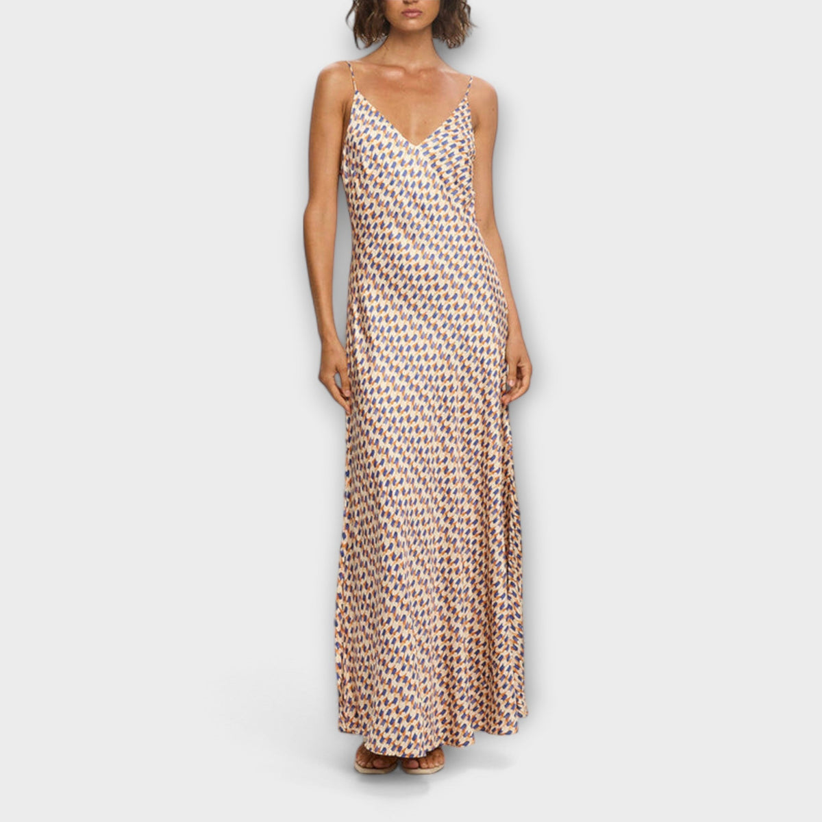 Style200™ | Chic Geometric Print Maxi Dress for Any Occasion