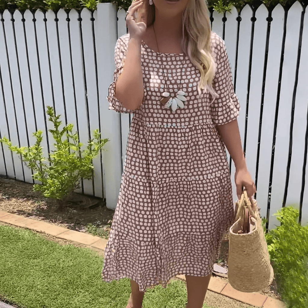 Stella™ | Zora Sable Short-Sleeve Midi Dress for Every Occasion