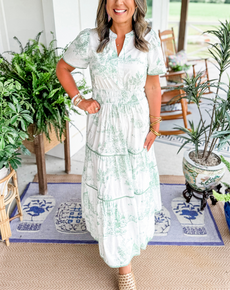 Eliza™ | Classic Toile Maxi Dress for Any Occasion