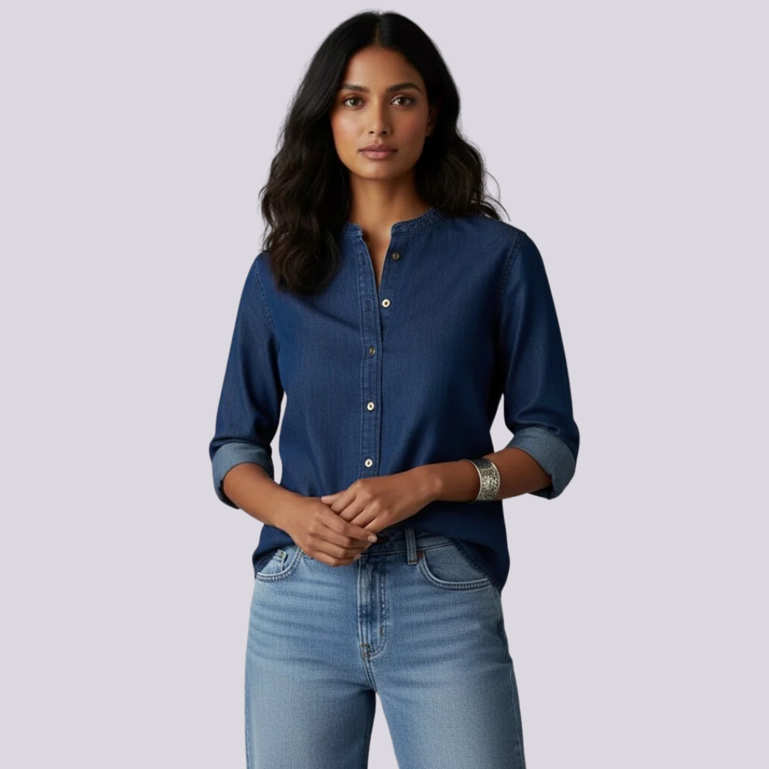 Nerelle™ | Lightweight V-Neck Button-Down Top