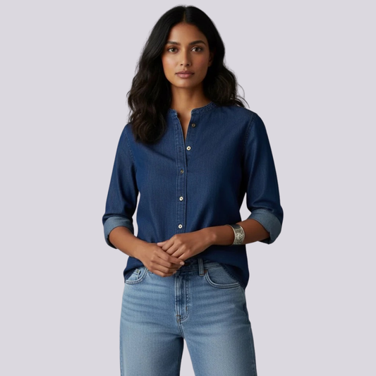 Nerelle | Lightweight V-Neck Button-Down Top