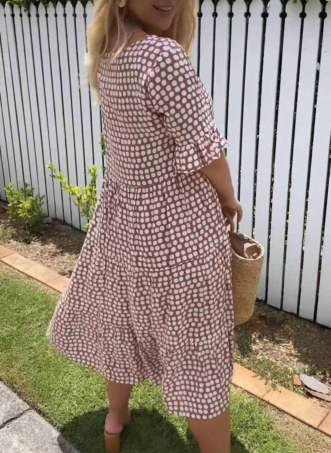 Style200™ | Zora Sable Midi Dress for Any Occasion