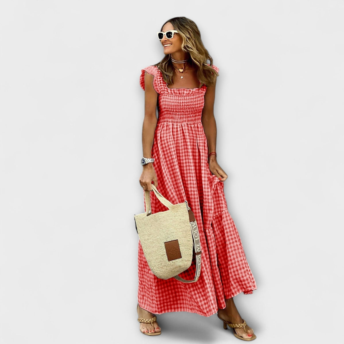 Style200™ | Chic Ruffled Sleeve Maxi Dress for Any Occasion