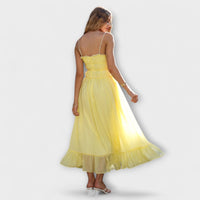Style200™ | Celine - Chic Ruffled Hem Midi Dress for Events