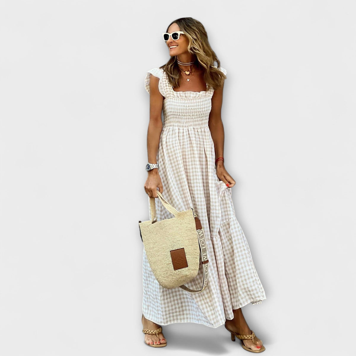 Style200™ | Chic Ruffled Sleeve Maxi Dress for Any Occasion