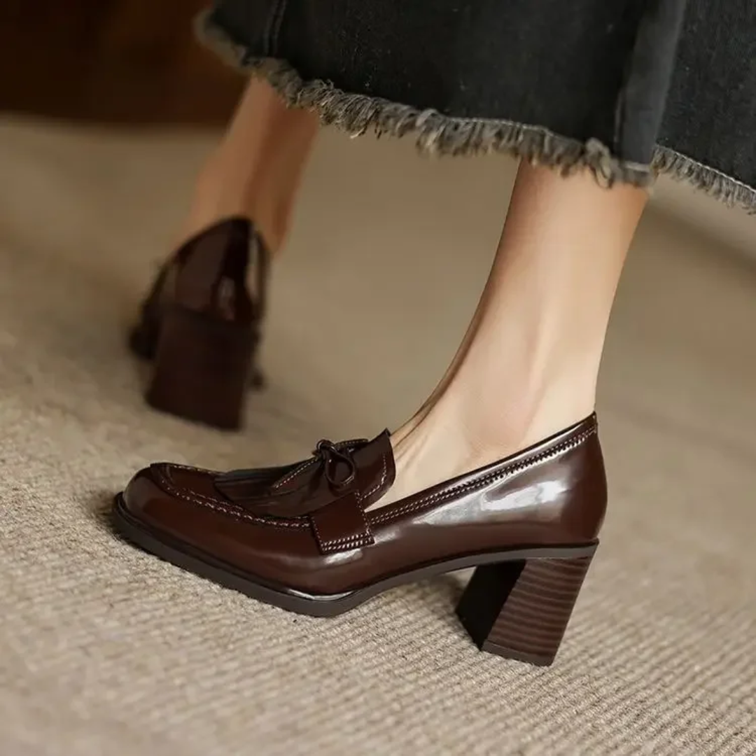 Vivienne™ | Women's Tassel Loafer Pumps Block Heel Round Toe Heels