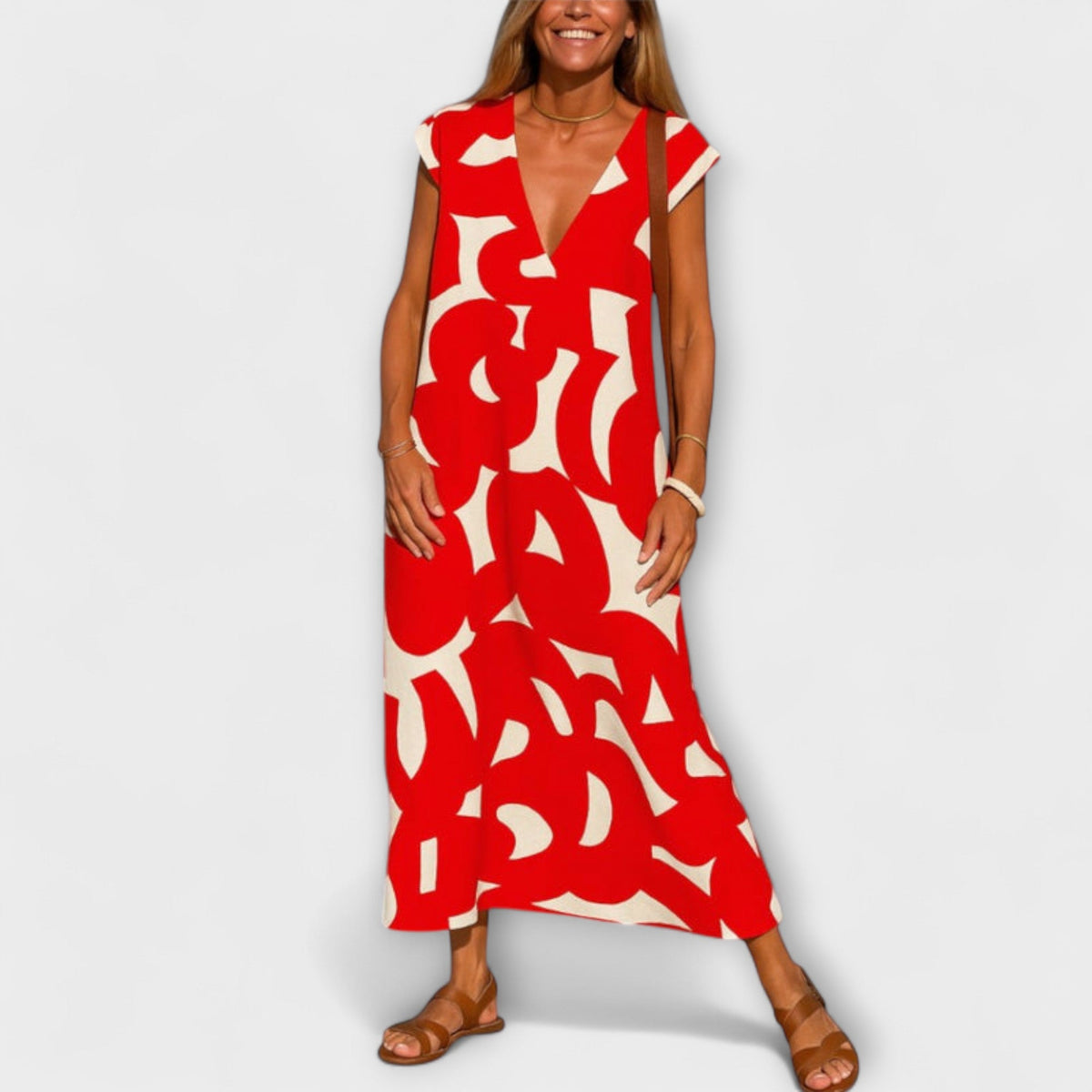 Style200™ | Linae – V-Neck Dress for Any Occasion
