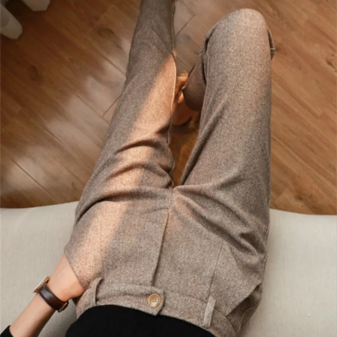 Harrow Herringbone Wool-Look Trousers