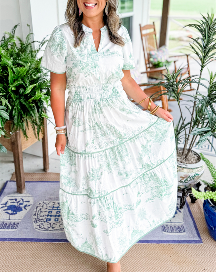 Eliza™ | Classic Toile Maxi Dress for Any Occasion