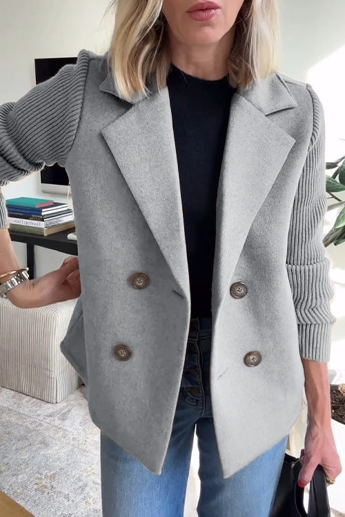 Nova | Fitted Blazer with Ribbed Sleeve Detail