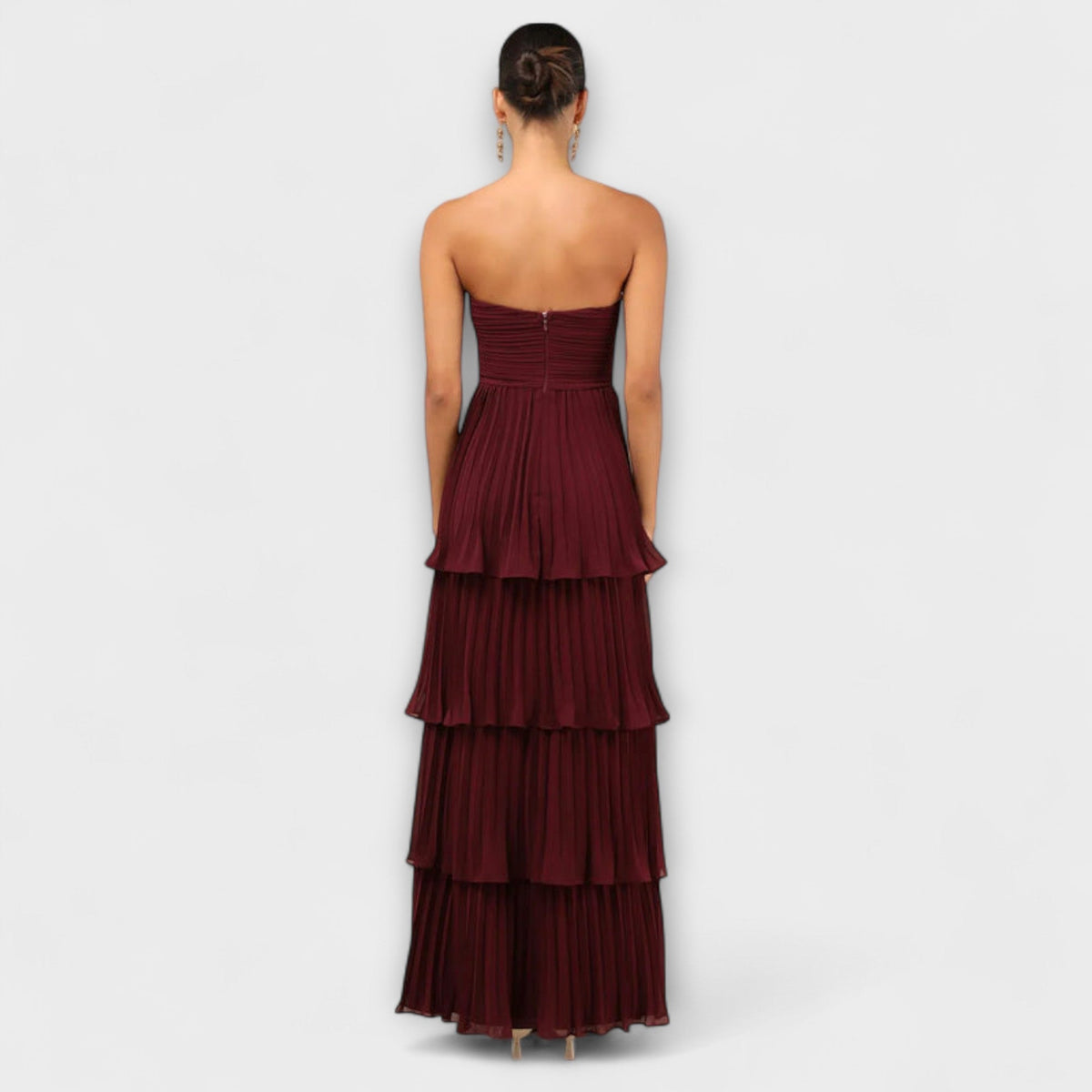 Style200™ | Lorena - Chic Strapless Layered Maxi Dress for Special Occasions
