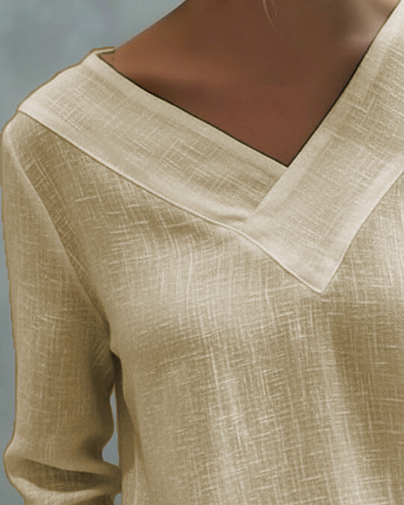 Aria™ | Women's Asymmetric V-Neck Long Sleeve Top