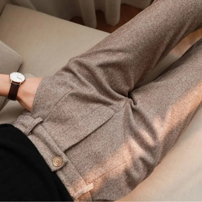 Harrow Herringbone Wool-Look Trousers