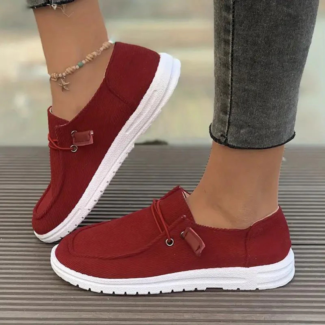Thea™ | Margaret - Ribbed Slip-On Flats for Effortless Style