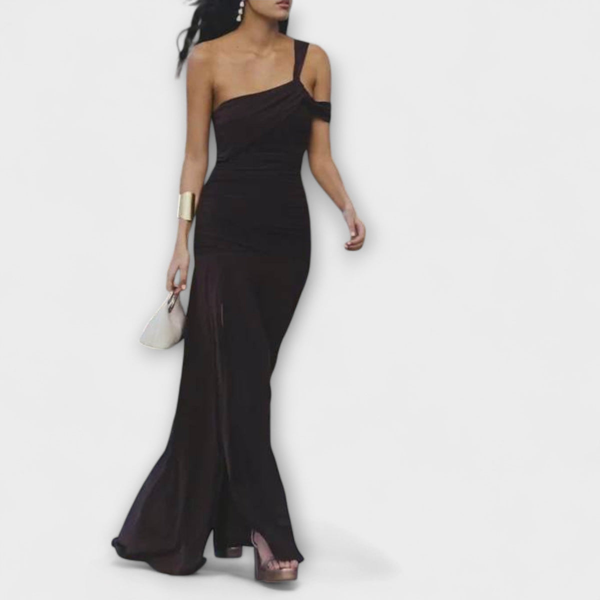 Style200™ | Margot - Off-Shoulder Fitted Maxi Dress for Special Occasions