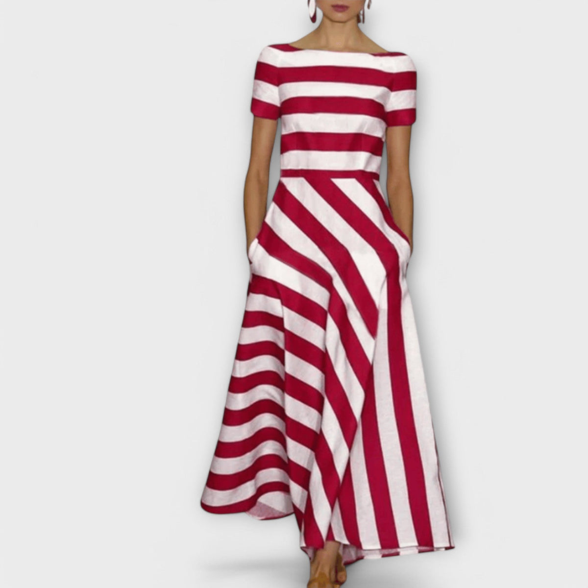Style200™ | Janell - Chic Striped Maxi Dress for Any Occasion