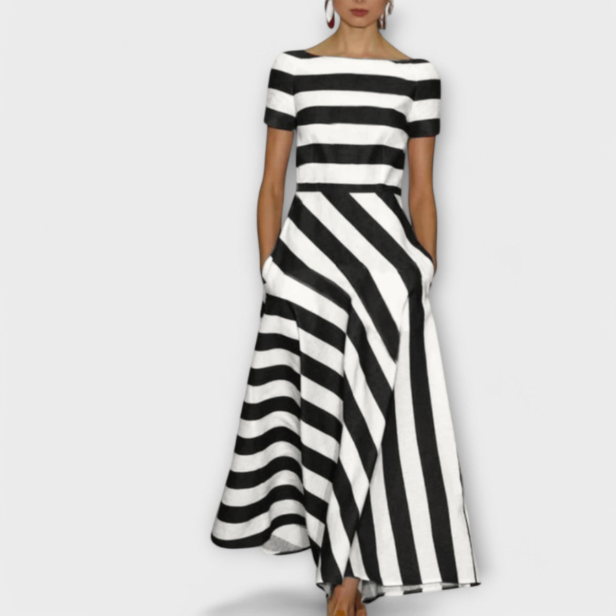 Style200™ | Janell - Chic Striped Maxi Dress for Any Occasion