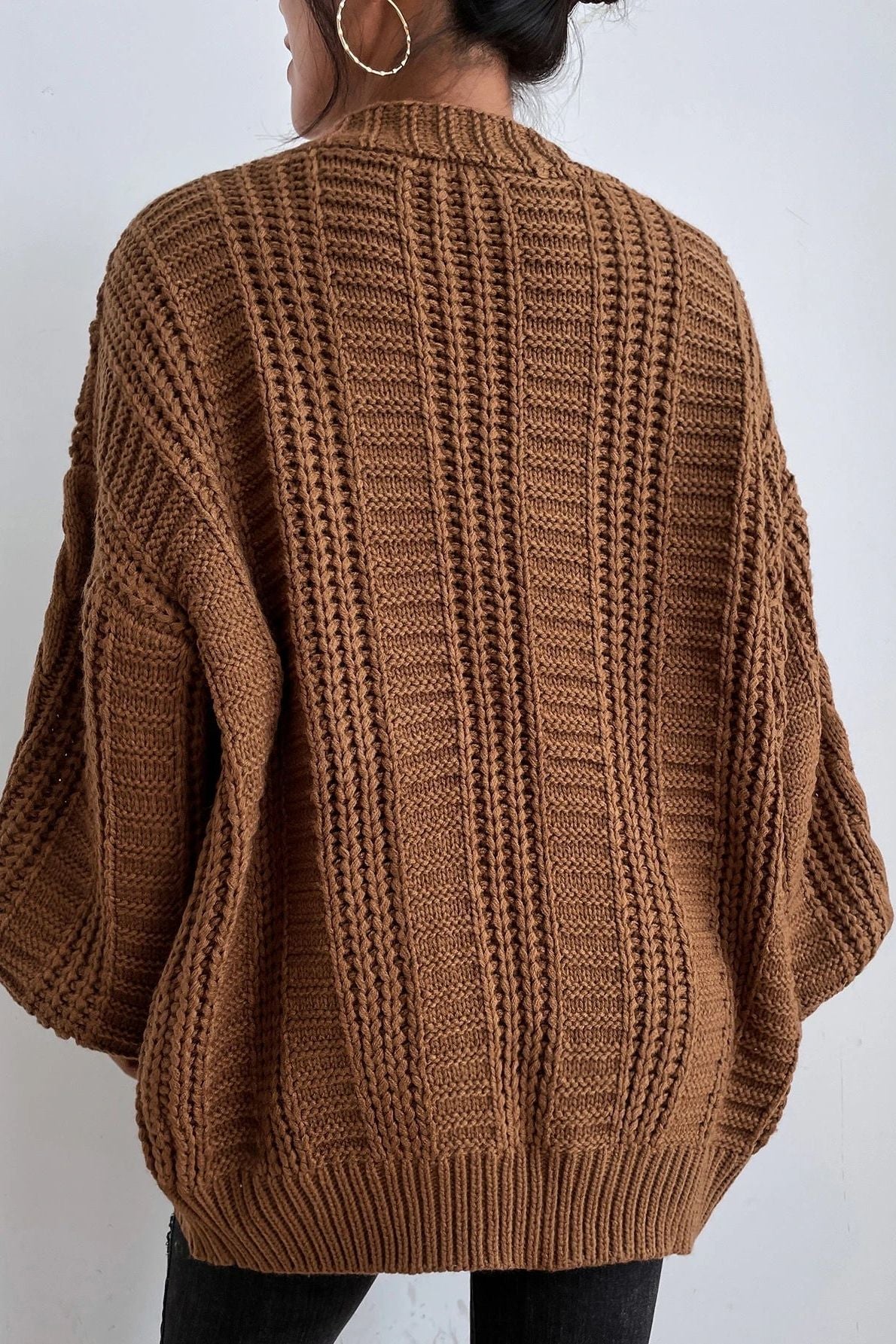 Marigold | Oversized Cardigan with Cable Knit Texture