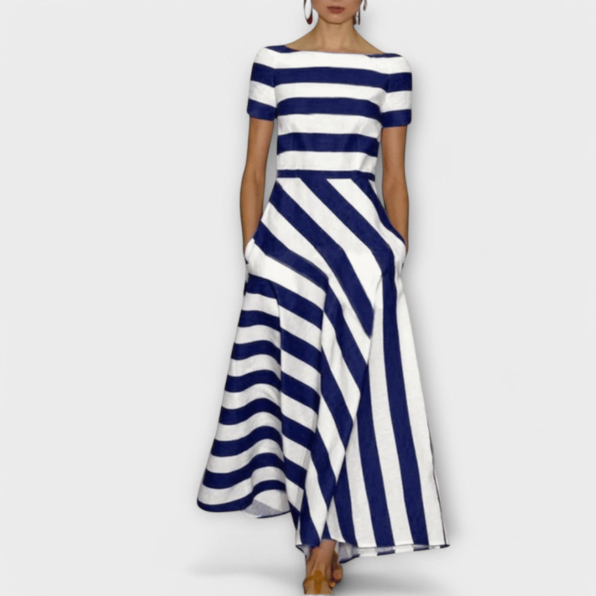 Style200™ | Janell - Chic Striped Maxi Dress for Any Occasion