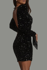 Zéphyrine™ | Women's Backless Mini Dress in Shimmering Fabric for Night Out