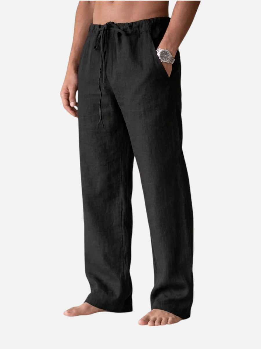 Hollis Relaxed Linen-Blend Trousers