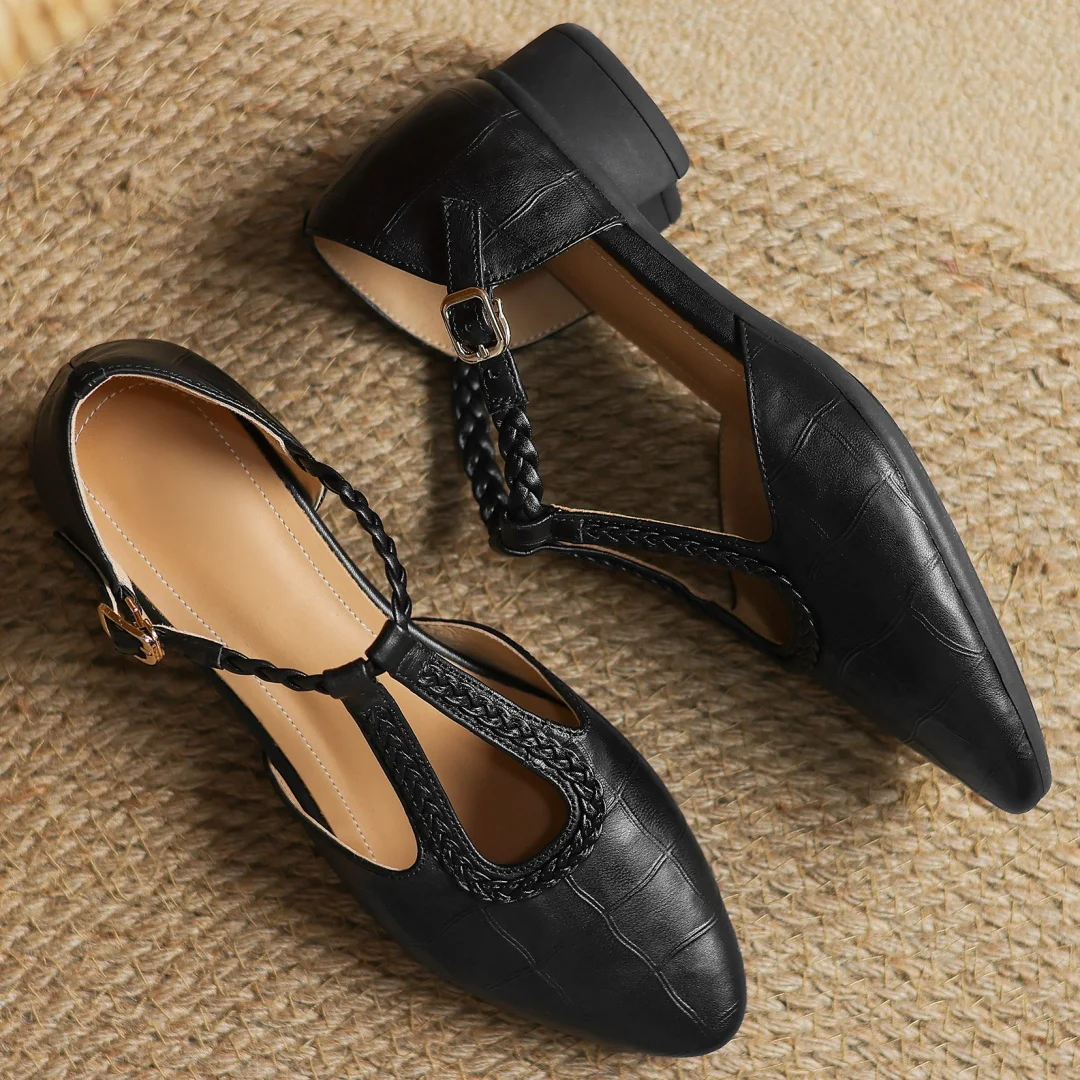 Margot™ | Women's Leather T-Strap Mary Jane Flats Pointed Toe Flat