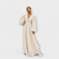 Style200™ | Elsa Cream Maxi Dress – Ideal for Summer Events