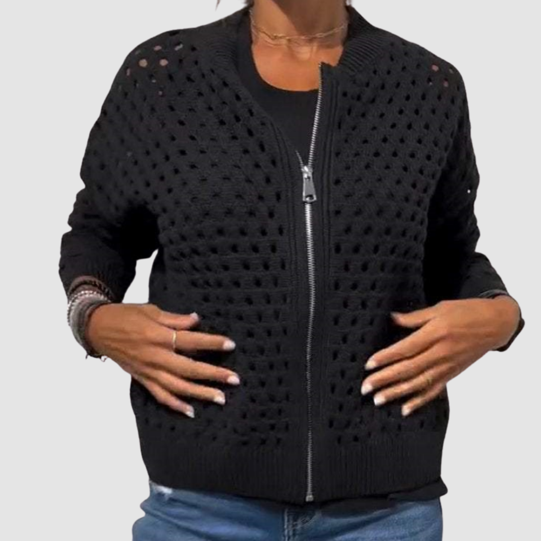 Marlow | Knit Cardigan with Crochet Cutout Detail