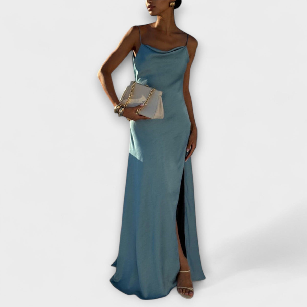 Style200™ | Hallie - Satin Maxi Dress for Stylish Evenings