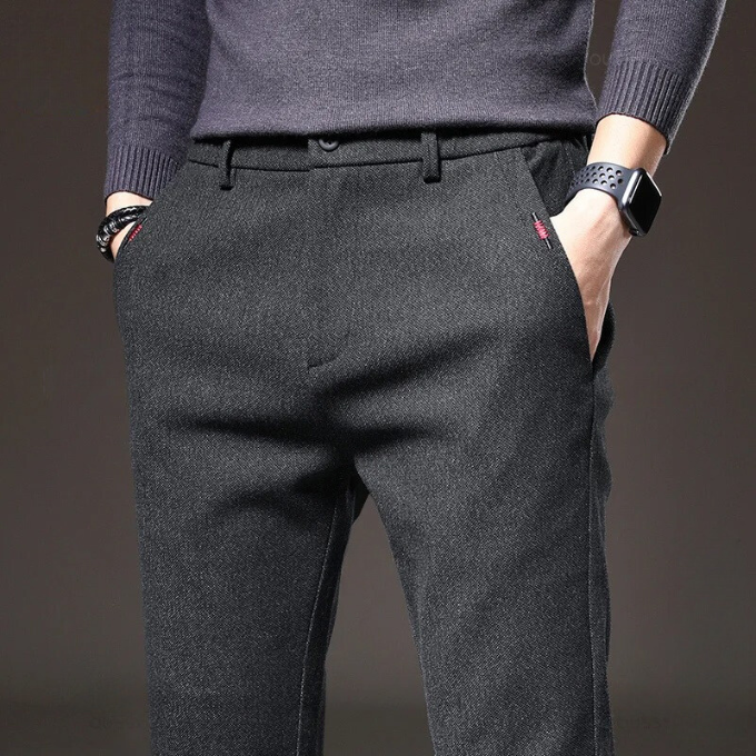 Cassius Brushed Straight-Leg Pants