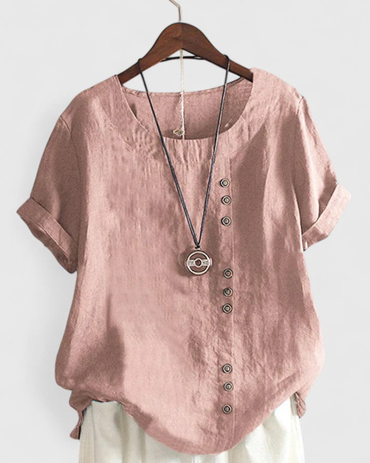 Elisavie™ | Chic Short Sleeve Blouse for Everyday Wear